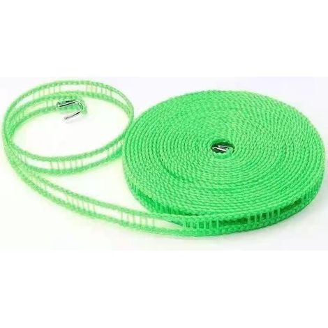 corde à linge extensible (verte) de 5 m, idéale pour le camping, les voyages et les activités de plein air. Résistante au vent et rétractable, elle e