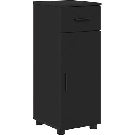 Cabinet de salle de bain avec tiroir Noir 30 x 35 x 80 cm CFW959220 (1/5)