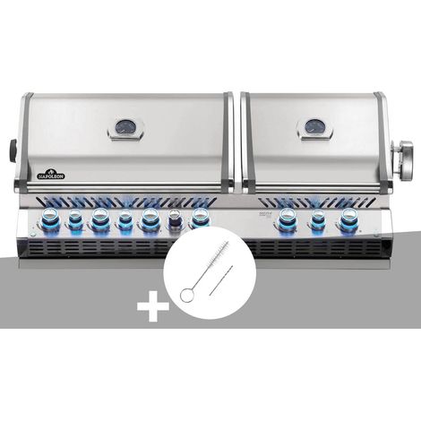 Barbecue gaz encastrable Prestige Pro 825 inox 4 brûleurs + Brosses brûleur - Napoléon