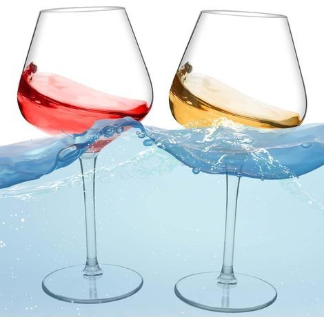 Lot de 2 Verres à Vin Flottants pour Piscine 530ml Verres à Vin Plastique en Tritan Verres a Champagne en Incassables Piscine Flottante Verre a Vin Rouge Pique-nique Verre a Vin (1/5)