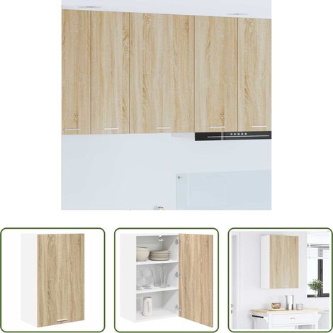 Hängeschrank - Hängeschrank mit Speicher Sonoma-Eiche und Weiß 50 x 31 x 80 cm (1/5)