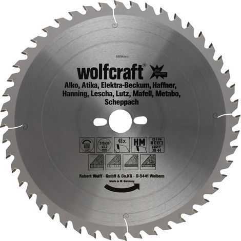 wolfcraft - Lama per seghe circolari da banco - 48 denti e diametro 315 mm - cod. 6584000