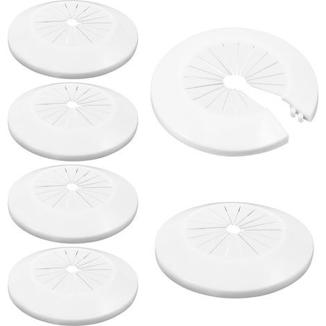 Lot de 6 couvercles en plastique blanc pour décoration de tuyaux de toilette et radiateurs (1/5)