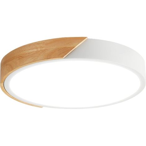 Plafon LED Bois Blanc Rond 24W CCT - Ledme - LM8284 (1/5)