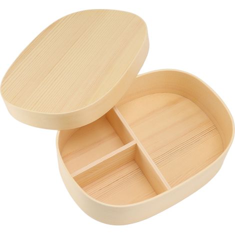 Große japanische Bento-Box aus Holz mit einem Fach, tragbare Sushi-Lunchbox, inklusive Tragegurt (1/5)