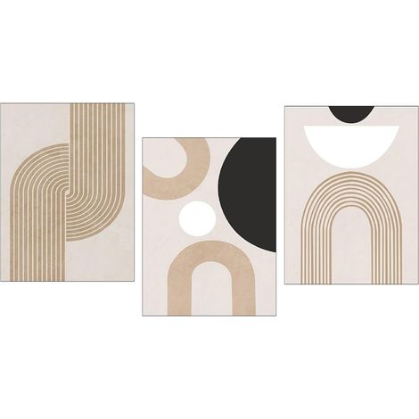 3 Affiches Murales Bohème, 30x40 cm, sans Cadre  3 affiches bohèmes modernes et abstraites – impression sur toile de qualité. Décoration murale idéale pour salon (1/4)