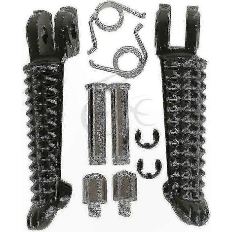 Repose-pieds moto compatibles avec YZF R1 R6 2002-2014 Noir Argent (avant noir) (1/2)