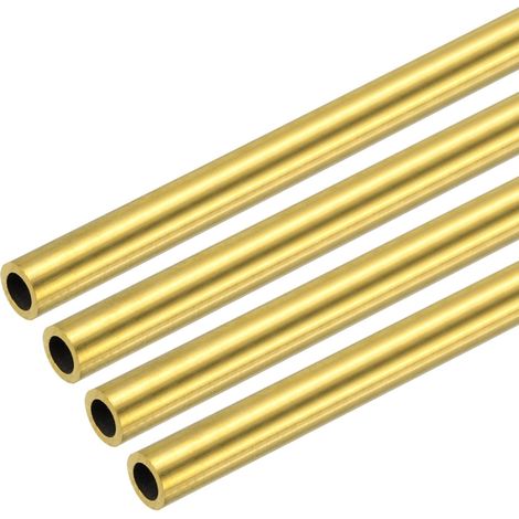 Tuyau En Laiton, 6mm x 0.5mm Épaisseur Paroi x 102mm(4") Longueur Tube Rond En Laiton H65 Tuyau Métallique Droit Sans Soudure Pour DIY Artisanat Industrie Construction(Lot 4)