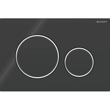 Plaque de déclenchement Geberit Sigma20 pour rinçage double touche: noir, chromé brillant (115.882.KM.1) (1/5)