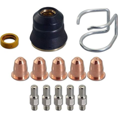 13pcs Torche Découpeur Plasma S25 S45 Accessoire Kit PR0110 Electrodes Buse Guide de l'entretoise Bouchon de Retenue Diffuseur de Gaz (1/4)