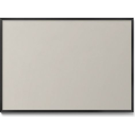 Tableau Magnétique en Métal pour Aimants - Motif Couleur crème - Minimaliste - Cadre Noir - 100x70 cm - Tableau Métallique Aimanté