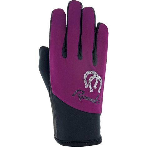 Guanti da equitazione bambini modello Keysoe con palmo in DURASENSE: 7, Nero