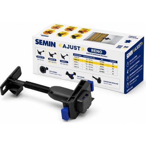 SEMIN AJUST RENO M – Appui Intermédiaire Réglable 120-160 mm – Isolation Murs Intérieurs – Fourrures F45/F47 – Éco-Conçu – Boite de 50 (1/5)