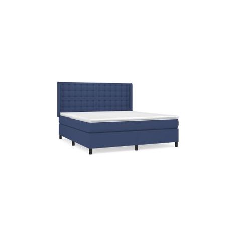 Sommier à lattes de lit avec matelas Bleu 180x200 Tissu (1/5)