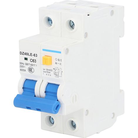 Disjoncteur différentiel PA66 pour systèmes électriques, 63 A, 230 V, 30 mA (1/5)