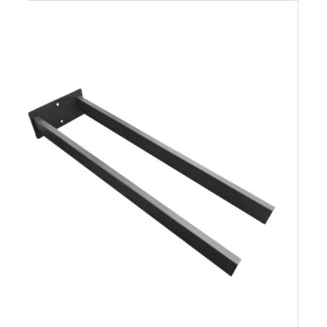 Porte-Serviettes Acier Inox Noir Double Barre 39cm (1/3)