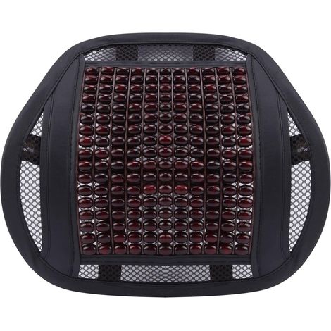 Support lombaire massage à billes pour dossier de siège auto, coussin de maintien du dos frais, repose-dos en argent pour chaise de bureau et voiture (1/4)