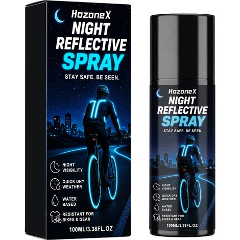 Spray réfléchissant nocturne HozoneX pour la course à pied, le cyclisme, les vêtements, les sacs à dos et la signalétique - 100 ml (1/5)