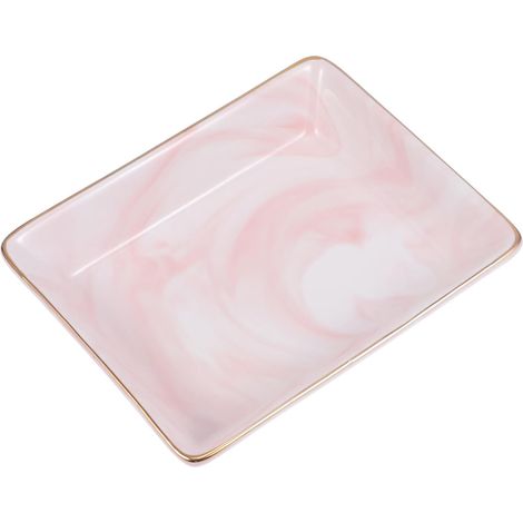 en C ramique Motif Marbre Rectangulaire Rose Bordure Dor e (1/5)