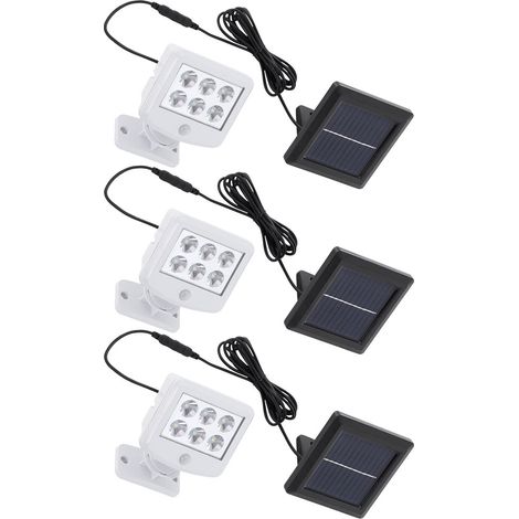 Solarlampen für Außen mit Bewegungsmelder Solar Lampen Außenbereich Garten, LED Tageslichtweiß, H 12,8 cm, 3er Set
