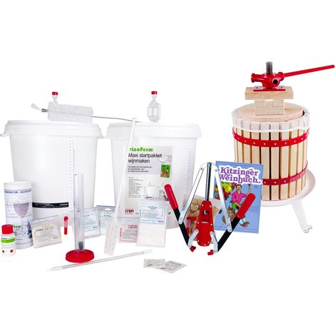 Wein selber machen Set - MAXI mit Obstpresse 12 Liter, Anleitung auf Niederländisch (1/5)