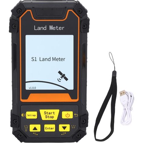 GARRYFIZH Mesureur de surface terrestre portable, écran noir et blanc 2,4 pouces, testeur GPS GNSS pour mesure de surface et de distance de terres agricoles (1/5)