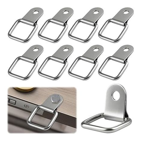 Trailer Tie Down Eyelets D Shape Stainless Steel Tie Down Eyelets Load for Securing Loading Kayak Cargo Car Trailer (1/5)