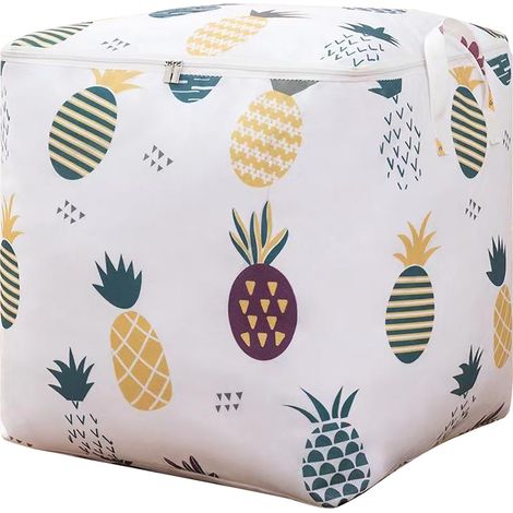 Sac d'emballage en tissu de grande capacité, organisateur de rangement pliable en tissu Non tissé imperméable pour vêtements édredons (1/5)