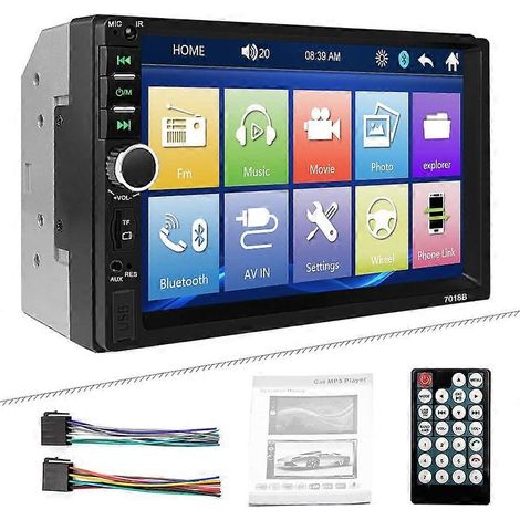 L'autoradio multimédia Ahoudy 2 DIN est doté d'un écran tactile de 7 pouces et prend en charge la radio embarquée, la stéréo, Mirrorlink/FM/carte TF, CarPlay, Android Auto et la lecture de fichiers MP (1/5)
