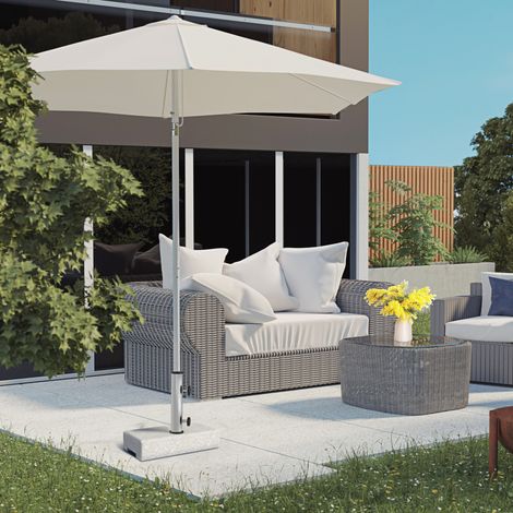 Base para sombrilla de jardín de granito con fijación OKMYHOME (1/4)