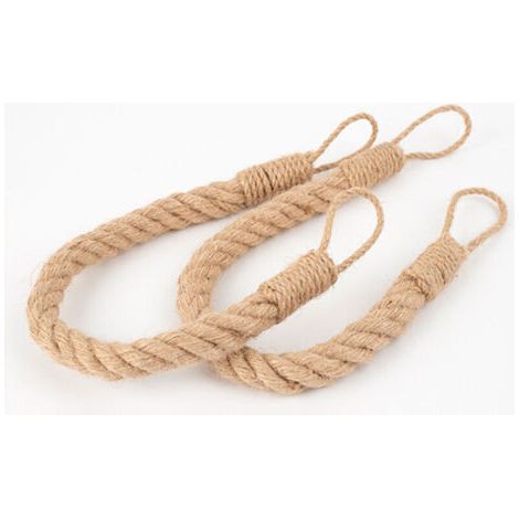 royaluxe-Lot de 2 embrasses de Rideaux avec Corde de Chanvre torsadée décorative Faite à la Main pour Rideaux (Kaki, 2)