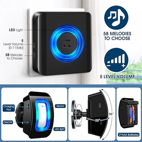 Motion Detector Store Doorbell Alarm Outdoor Detector Wireless Doorbell Set Display (1/4)
