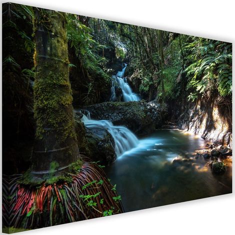 Cadre déco Cascade Forêt Nature 90x60 (1/5)