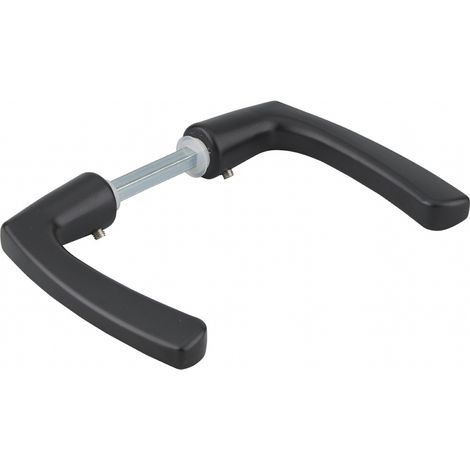 Coppia di maniglie per porta, quadro 7 x 110 mm, un lato, nere – THIRARD