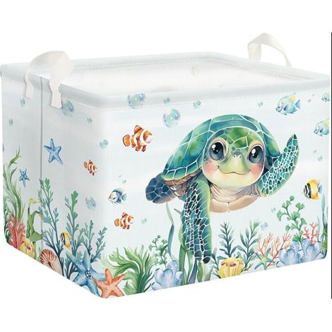 Panier Rangement Bébé Jouets Corbeille a Linge Animaux Marins Boite Rangement Jouets, Panier a Linge Pliable, Cube de Rangement Tissu, Panier Jouet Enfant, Bac a Linge Sale, Impermeable (1/5)