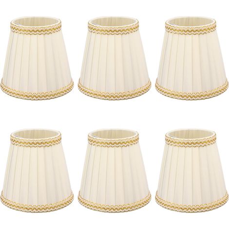 SJLERST 6Pcs Petite Abat-Jour Clip Sur Tambour Abat-Jour en Tissu pour Lustre Bougies Ampoules Accessoires d'éclairage (1/5)