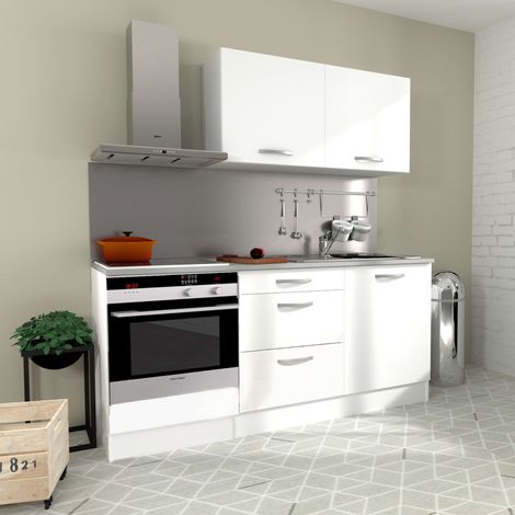 Módulos Individuales y Cocinas Completas en Color Blanco Mate (Cocinas Completas, Cocina 5 Muebles 180 cm)