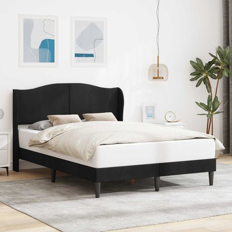 vidaXL Cadre de lit avec tête de lit Noir 160 x 200 cm Velours (1/5)