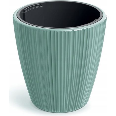 Pot de fleurs en plastique avec couvercle rainuré et insert pour sauge, 23,9 cm, Oro