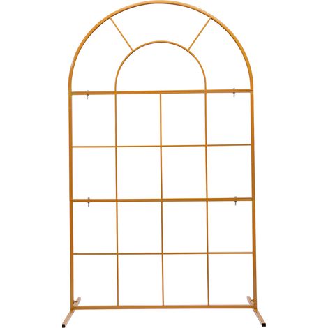Metall Pergola, Hochzeit Bogen 1.97 Füße breit x 6.6 Füße hoch ,Montage frei 2 Größen, Leichte breite Hochzeit Garten Arbor Braut Party Dekoration Gold