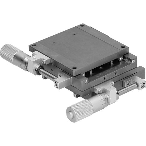 Table de translation manuelle XY SG80 80x80mm, plateforme de réglage fin à vis, chariot coulissant à guidage linéaire à billes, table de positionnement précise pour axes X et Y. (1/5)