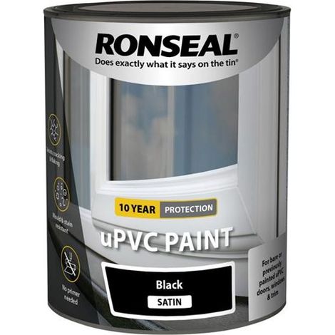 Ronseal 39393 uPVC Paint Black Satin 750ml RSLUPVCBS750 (1/3)