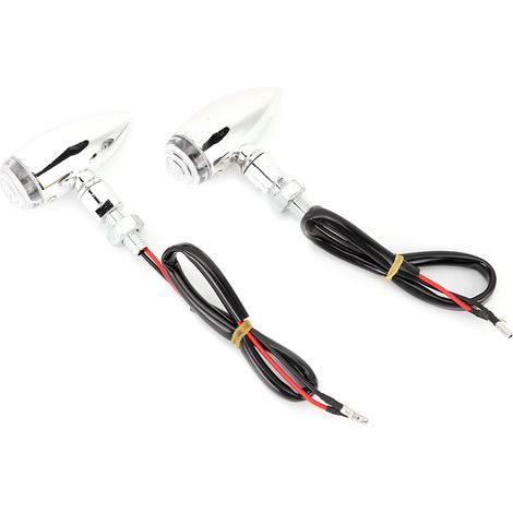 2Pcs Feux Clignotants Bullet Moto Lampe Indicateur Accessoire Modification Couvercle Argent Transparent (1/5)