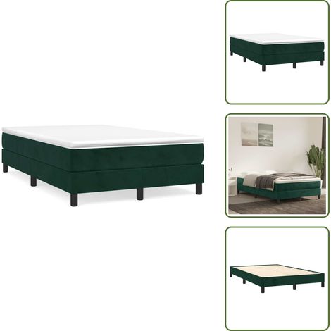 Boxspringbett mit Matratze Dunkelgrün 120x190 cm Samt - Samtbett - Boxspringbett - Doppelbett - Schlafzimmermöbel - Luxusbett (1/5)