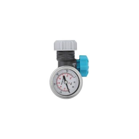 Régulateur de pression d'eau réglable G3/4 pouce avec manomètre, régulateur d'irrigation pour serres et jardins, en laiton sans plomb, réducteur de pression d'eau réglable avec manomètre (1/4)