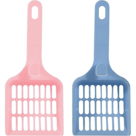 Lot de 2 pelles à litière en plastique pour chats, pelles pour bac à litière, tamis pour animaux, outils de nettoyage de litière (1/5)