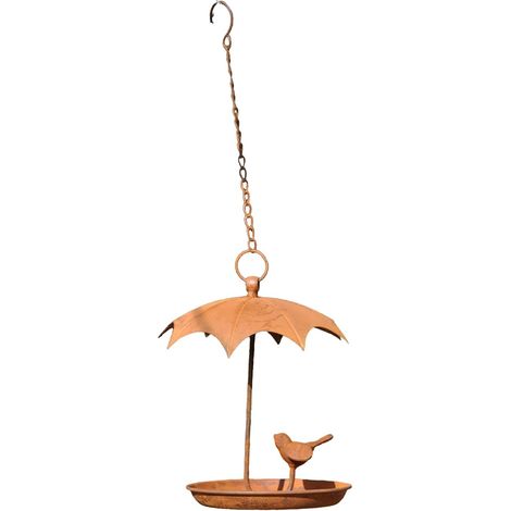 Mangeoire à oiseaux d'extérieur en métal résistant aux intempéries avec dôme pour jardin, balcon, terrasse, arbre (1/5)