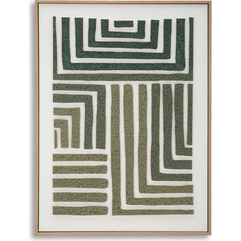 Quadro Bamesola, Effetto Rilievo e Texture Materica, Materiale Struttura in Plastica, Materiale Struttura in Legno, 60x80h cm Verde