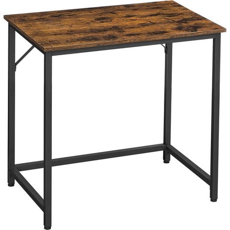 Scrivania/postazione di lavoro 80 x 50 x 75 cm per ufficio soggiorno camera da letto montaggio semplice metallo stile industriale marrone rustico e nero 120004676