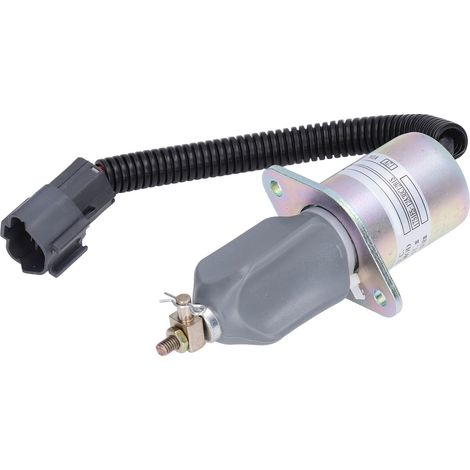 12V Kraftstoffabschaltmagnetventil für Hyundai R210-5 R60-5 R335-7, Diesel-Abschaltmagnetventil 1751ES-12A3UC12BIS, kompatibles Baggermotorenteil. (1/5)